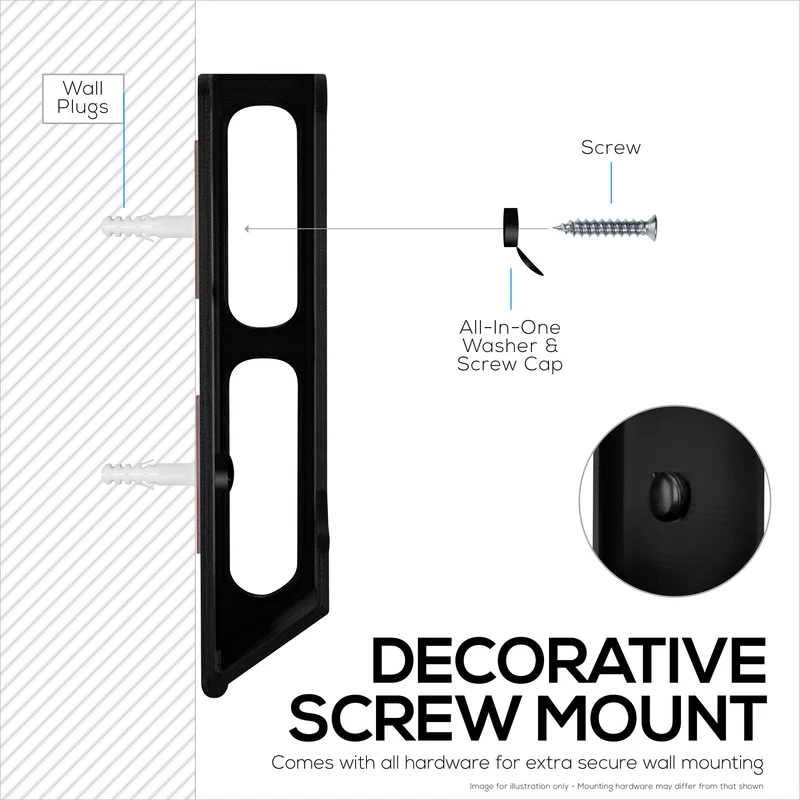 Support mural pour ordinateur portable avec adhésif et vis, 1.2" / 31 mm, pour Macbooks, Surface, claviers, commutateurs, tablettes et plus