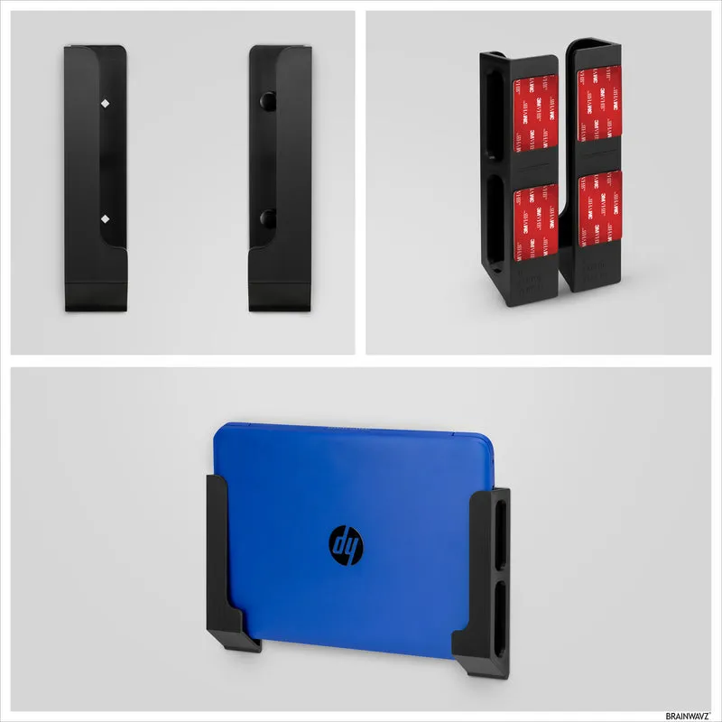 Support mural pour ordinateur portable avec adhésif et vis, 1.2" / 31 mm, pour Macbooks, Surface, claviers, commutateurs, tablettes et plus