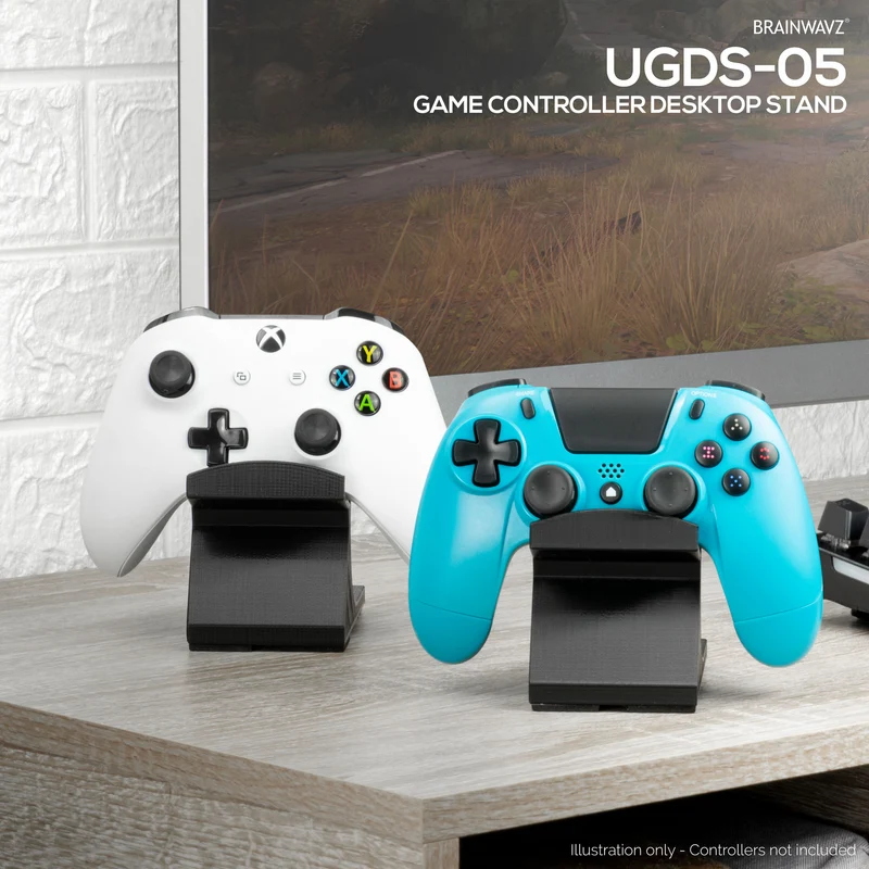 Support de bureau pour contrôleur de jeu (lot de 2) - Design universel pour Xbox ONE, PS5, PS4, PC, Steelseries, Steam et plus, réduit l'encombrement UGDS-05