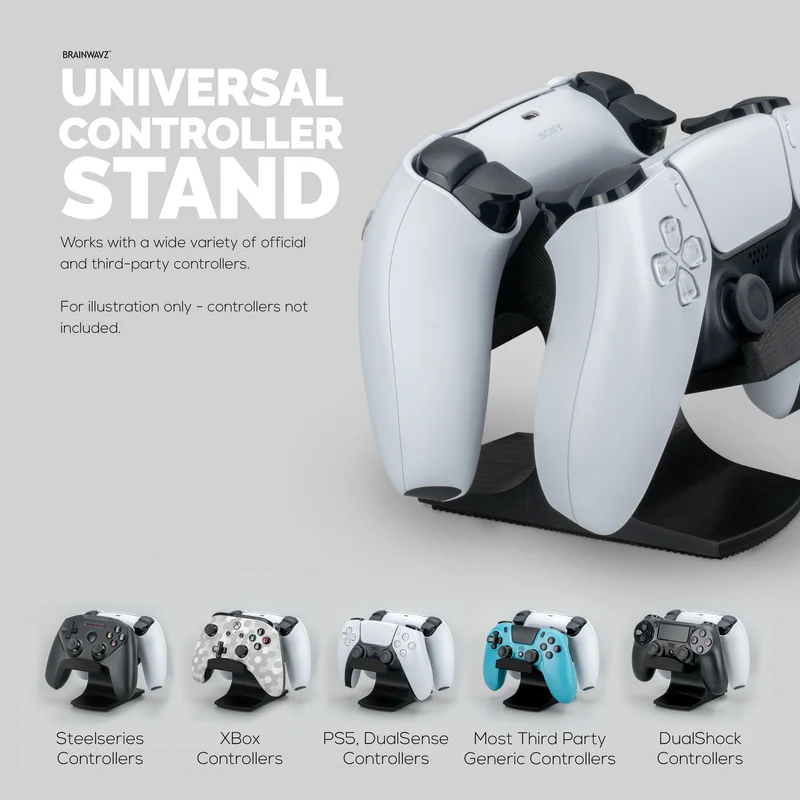 Support de bureau pour contrôleur de jeu double - Conception universelle pour Xbox ONE, PS5, PS4, PC, Steelseries, Steam et plus