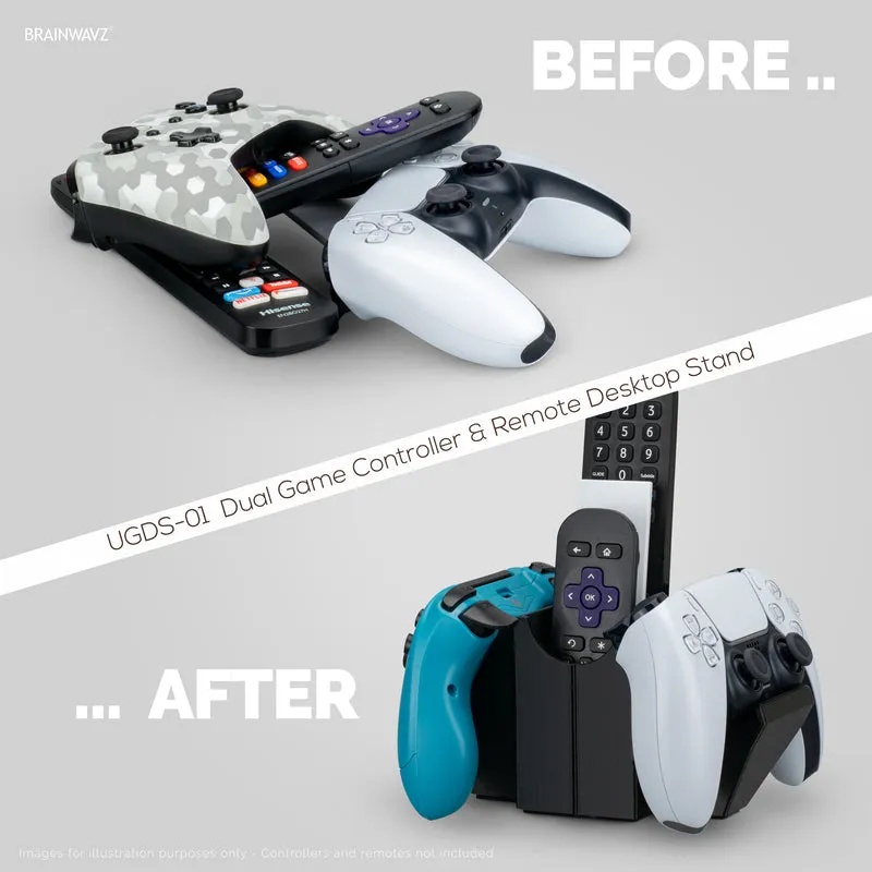 Double contrôleur de jeu et télécommande TV et support de bureau de stockage, réduire l'encombrement, ajustement universel de la manette de jeu