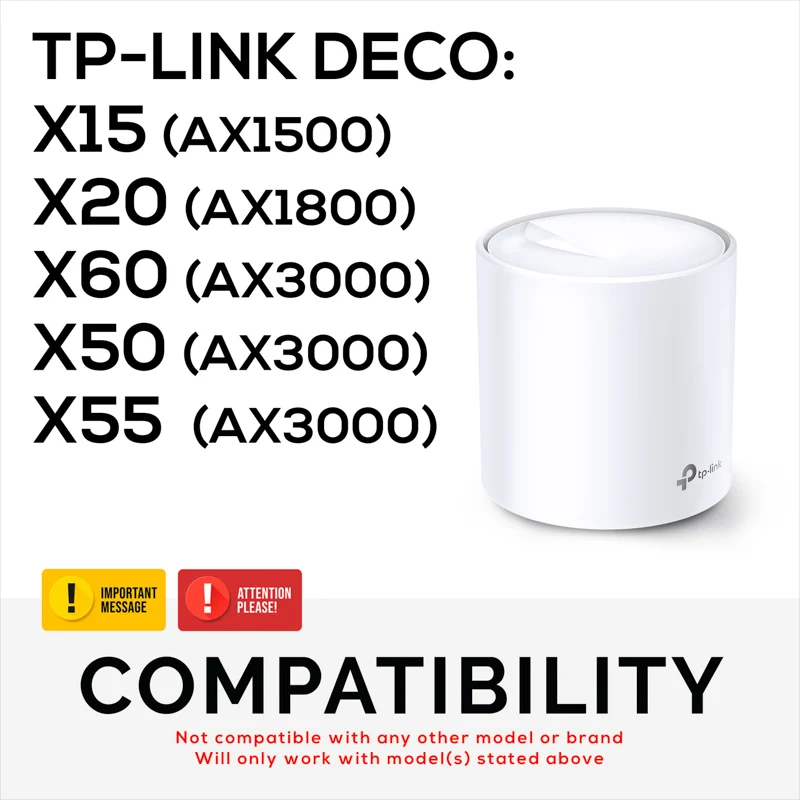 Support mural adhésif pour TP-Link Deco X15, X20, X50, X55 et X60 - Installation facile