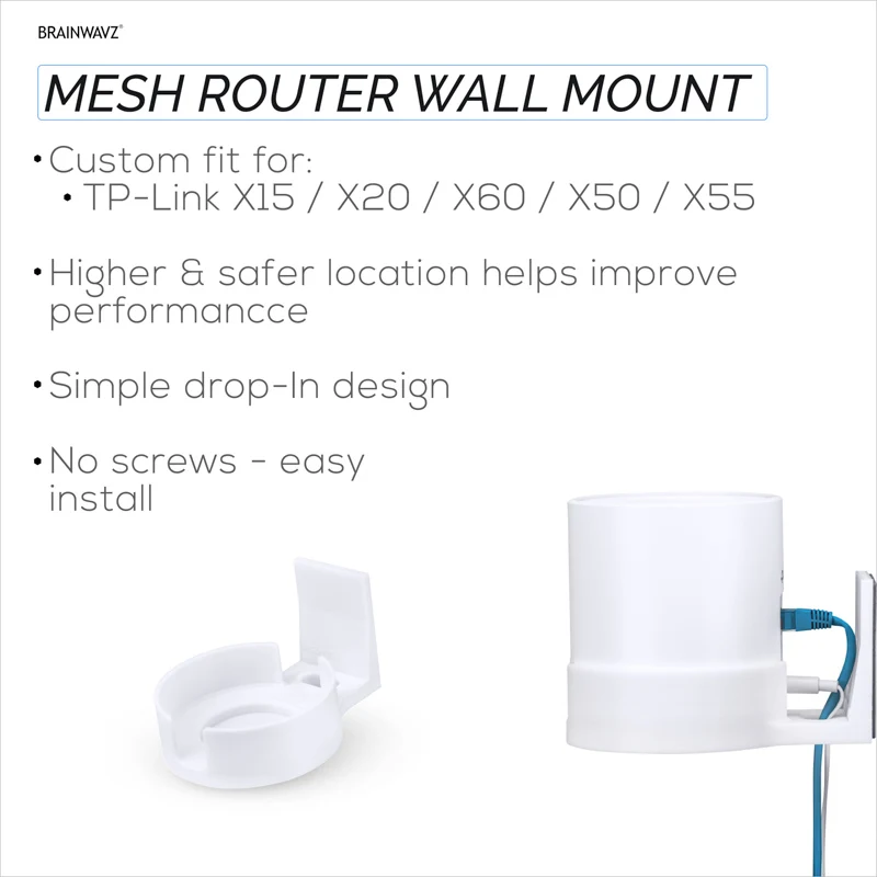 Support mural adhésif pour TP-Link Deco X15, X20, X50, X55 et X60 - Installation facile