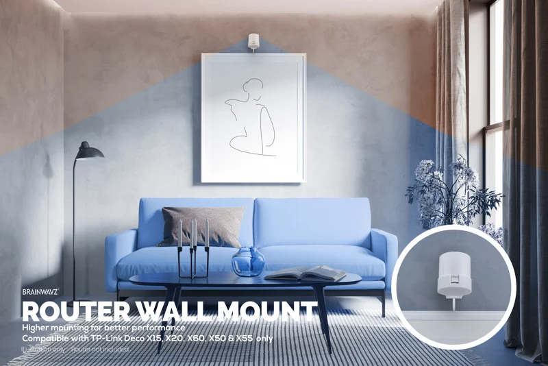 Support mural adhésif pour TP-Link Deco X15, X20, X50, X55 et X60 - Installation facile