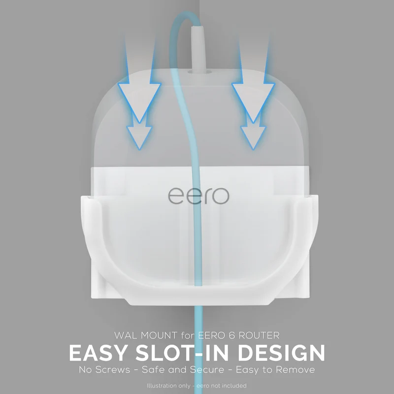 Support adhésif mural Eero 6 Mesh - Facile à installer, sans vis ni désordre (NON compatible avec Eero Pro 6 / Beacon)