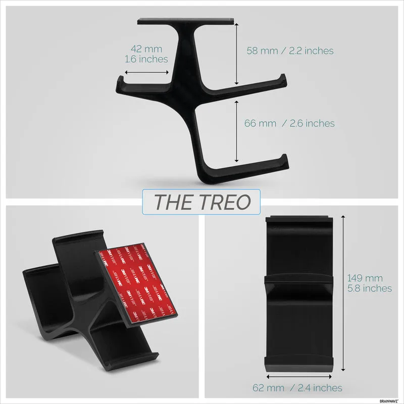 Le Treo - Double manette sous le bureau et support de casque