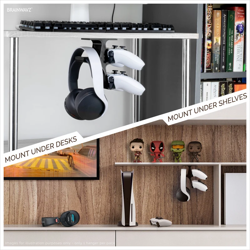 Le Treo - Double manette sous le bureau et support de casque