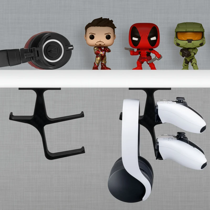 Le Treo - Double manette sous le bureau et support de casque