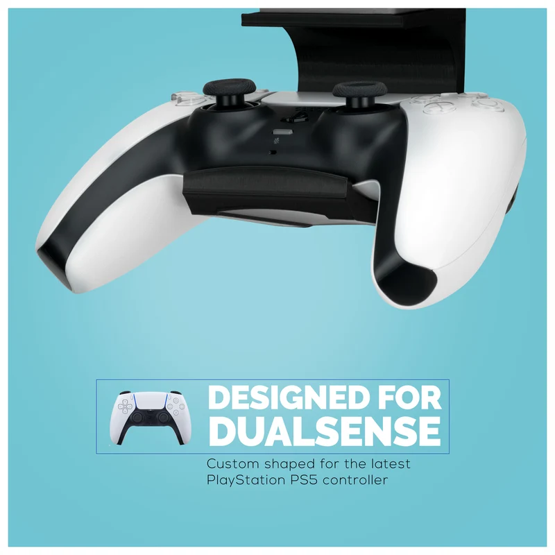 Support de manette de jeu sous le bureau PlayStation PS5 - Facile à installer, sans vis ni désordre