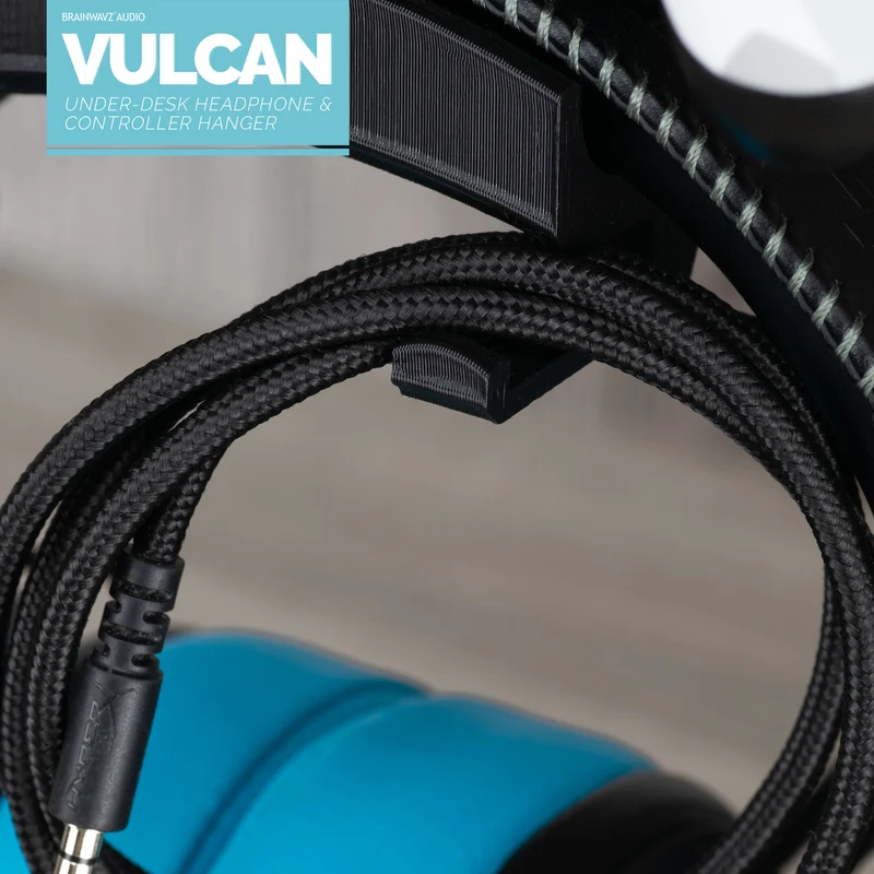 Le Vulcan - Contrôleur sous le bureau et support pour casque - Support adhésif, sans vis ni désordre