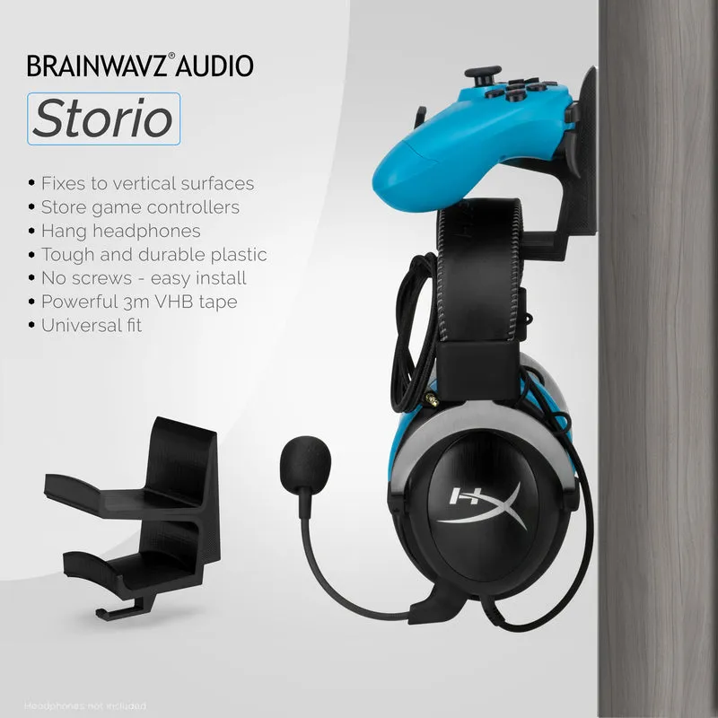 The Storio - Manette de jeu et support mural pour casque - Support adhésif universel, sans vis ni désordre