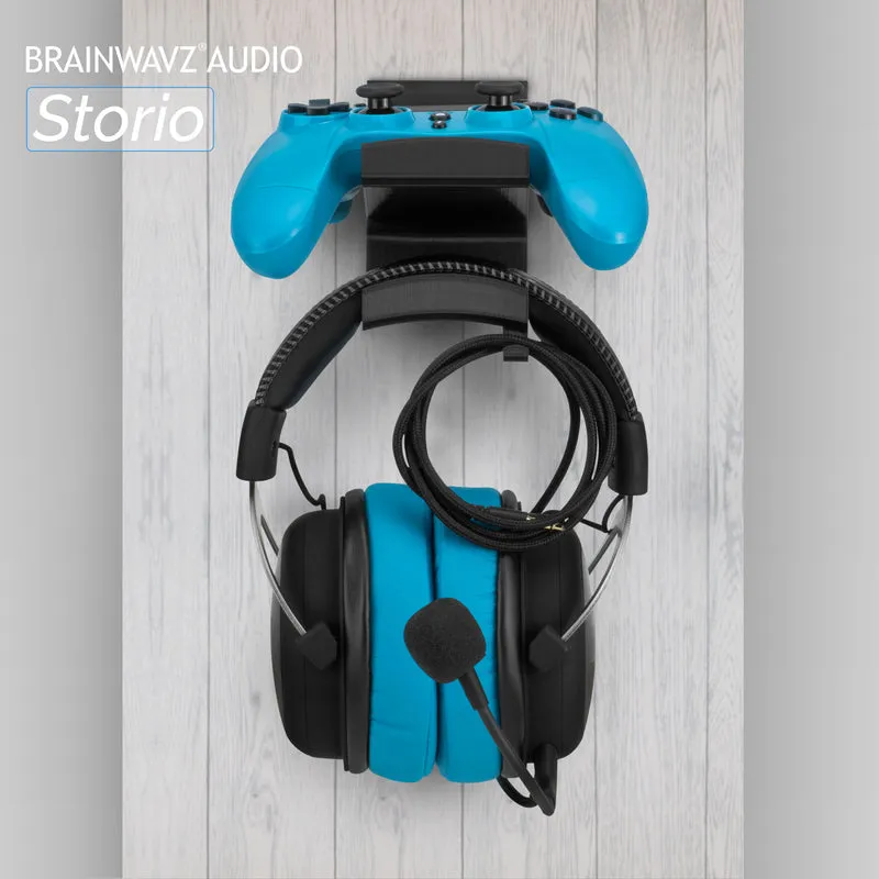 The Storio - Manette de jeu et support mural pour casque - Support adhésif universel, sans vis ni désordre