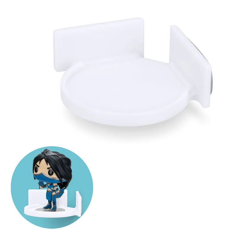 Petite étagère flottante d'angle circulaire adhésive pour caméras de sécurité, moniteurs pour bébé, haut-parleurs, plantes, etc.