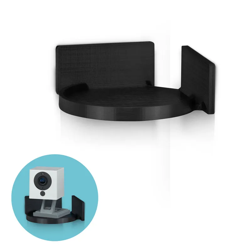 Petite étagère flottante d'angle circulaire adhésive pour caméras de sécurité, moniteurs pour bébé, haut-parleurs, plantes, etc.