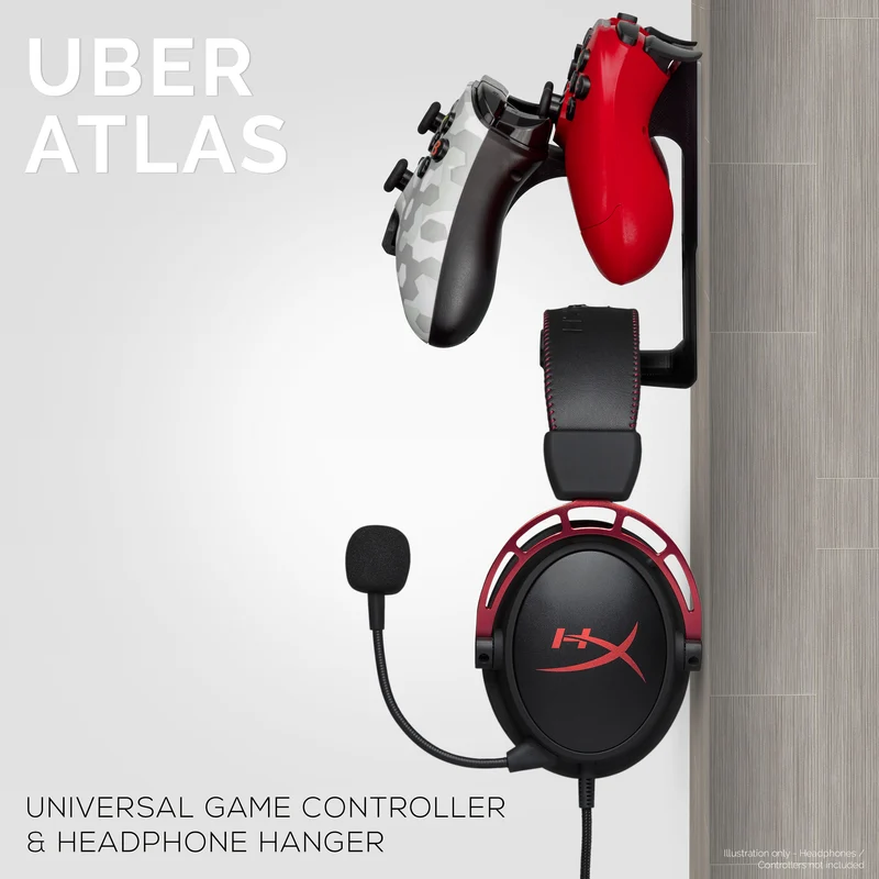 Uber Atlas - Contrôleur de jeu universel double et support pour casque - Facile à installer, sans vis ni dégâts