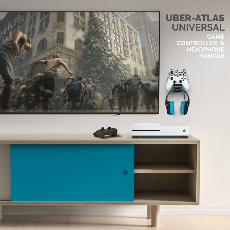 Uber Atlas - Contrôleur de jeu universel double et support pour casque - Facile à installer, sans vis ni dégâts