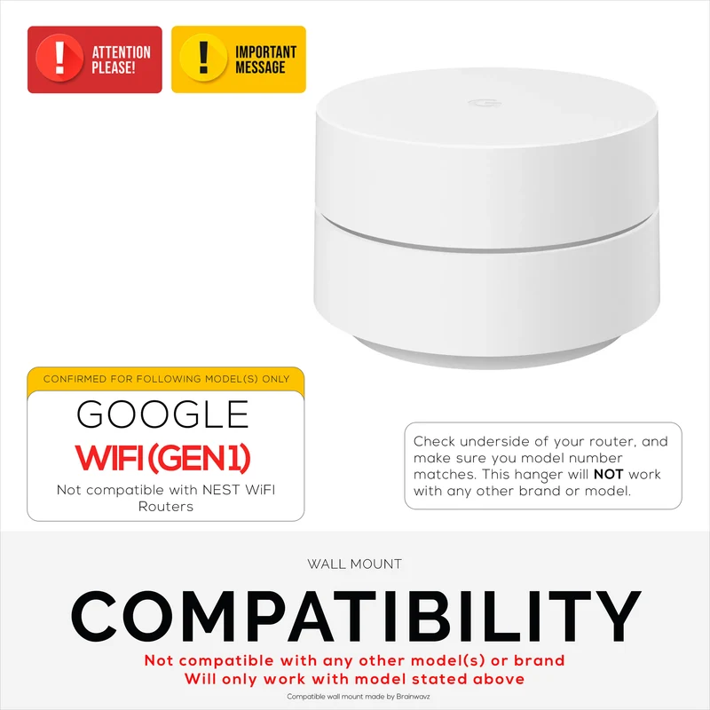 Support mural et plafond adhésif Google WiFi (01) - Facile à installer et sans gâchis