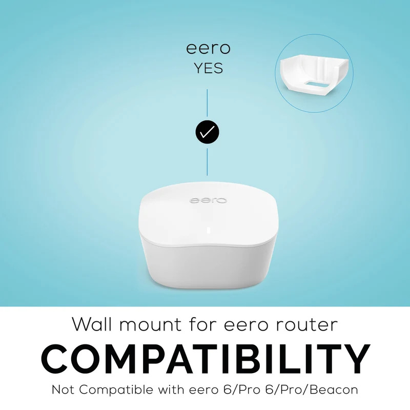 Support mural Wi-Fi Eero Mesh (02) - Facile à installer, sans vis ni gâchis (non compatible avec Eero 6/Pro/Pro 6/Beacon)
