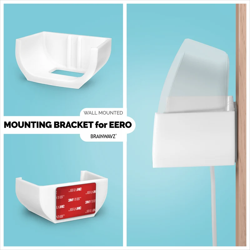 Support mural Wi-Fi Eero Mesh (02) - Facile à installer, sans vis ni gâchis (non compatible avec Eero 6/Pro/Pro 6/Beacon)