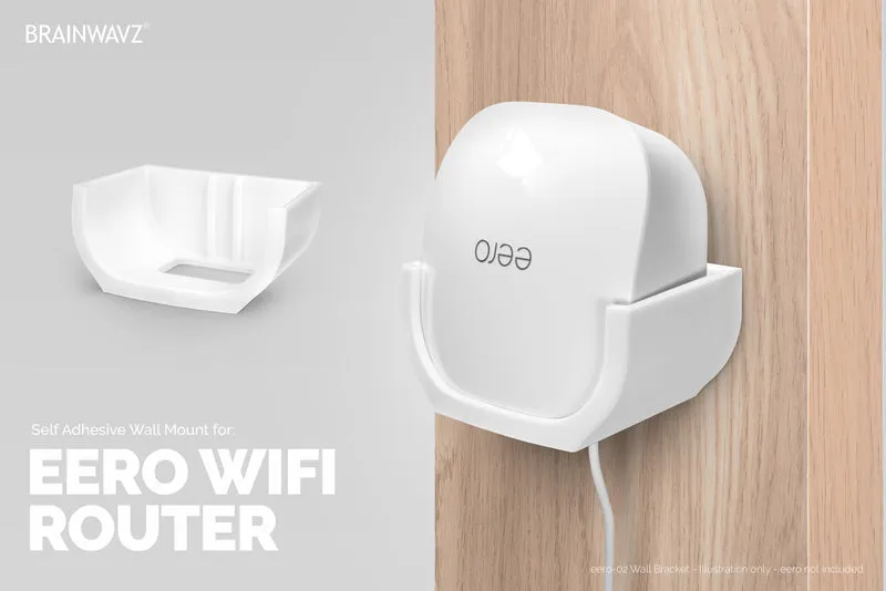 Support mural Wi-Fi Eero Mesh (02) - Facile à installer, sans vis ni gâchis (non compatible avec Eero 6/Pro/Pro 6/Beacon)