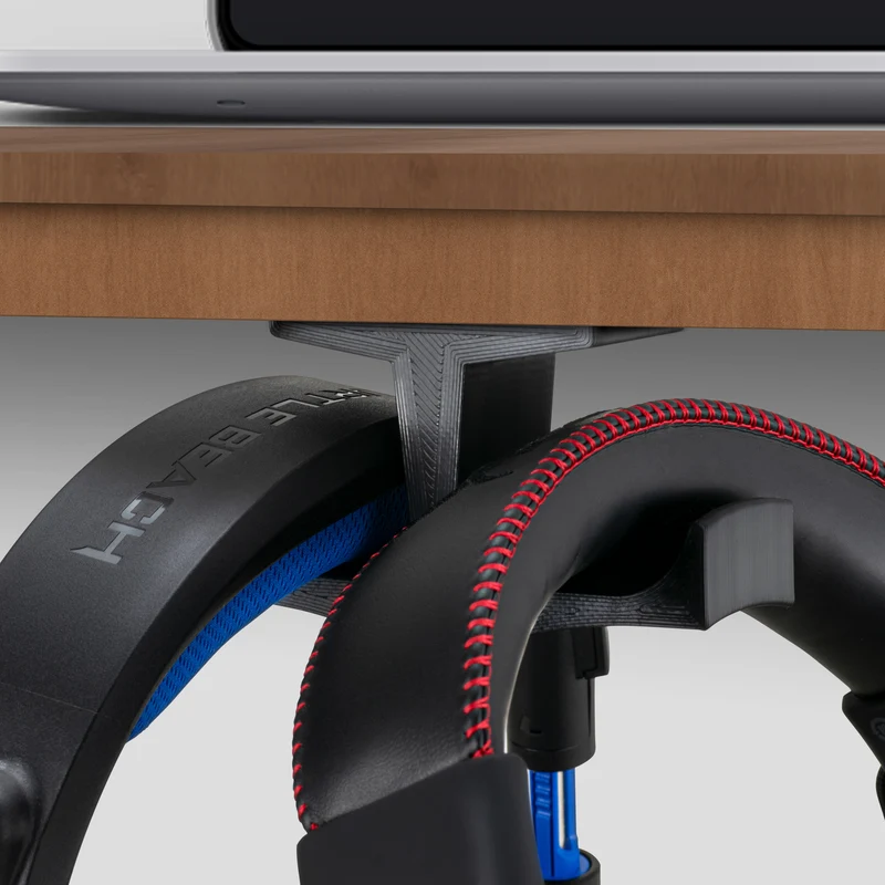Support de suspension pour casque double sous le bureau BigT