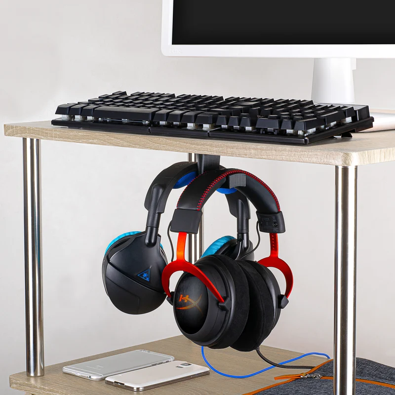 Support de suspension pour casque double sous le bureau BigT