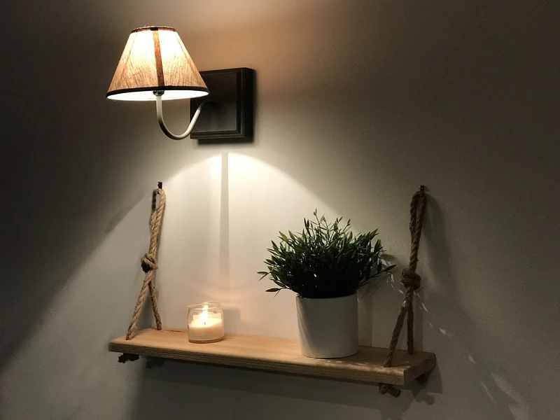 Etagère murale suspendue bois