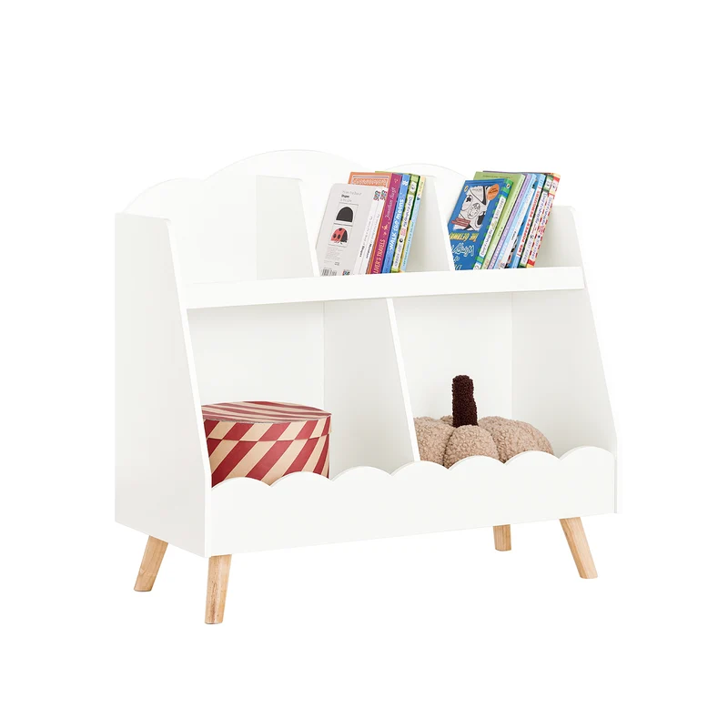 SoBuy KMB100-W Bibliothèque Enfant avec 5 Compartiments Ouverts, pour Chambre d’Enfant, Rangement Optimisé, Design Fonctionnel – L82×P35×H76 cm, Blanc