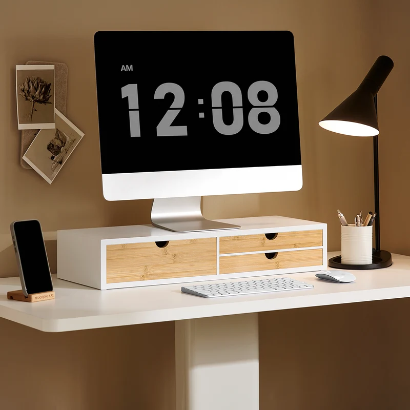 SoBuy BBF11-WN Réhausseur d'écran Support de moniteur écran ergonomique Support