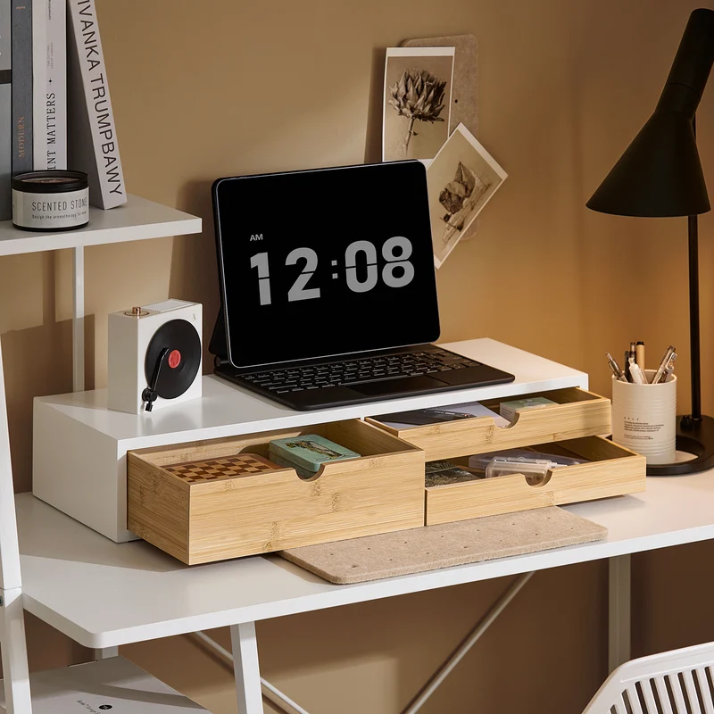 SoBuy BBF11-WN Réhausseur d'écran Support de moniteur écran ergonomique Support