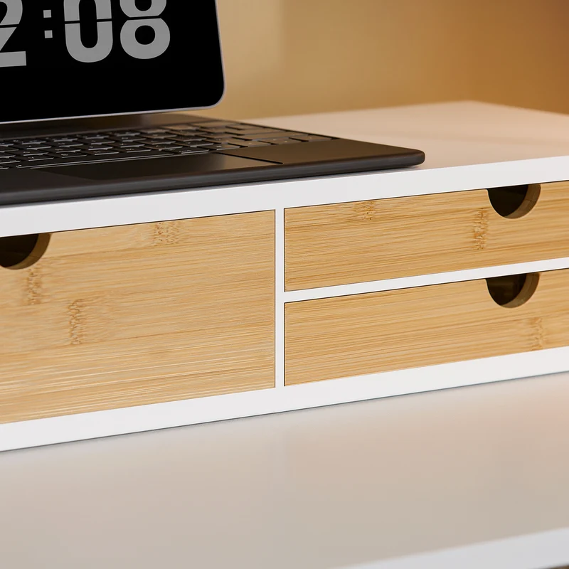 SoBuy BBF11-WN Réhausseur d'écran Support de moniteur écran ergonomique Support