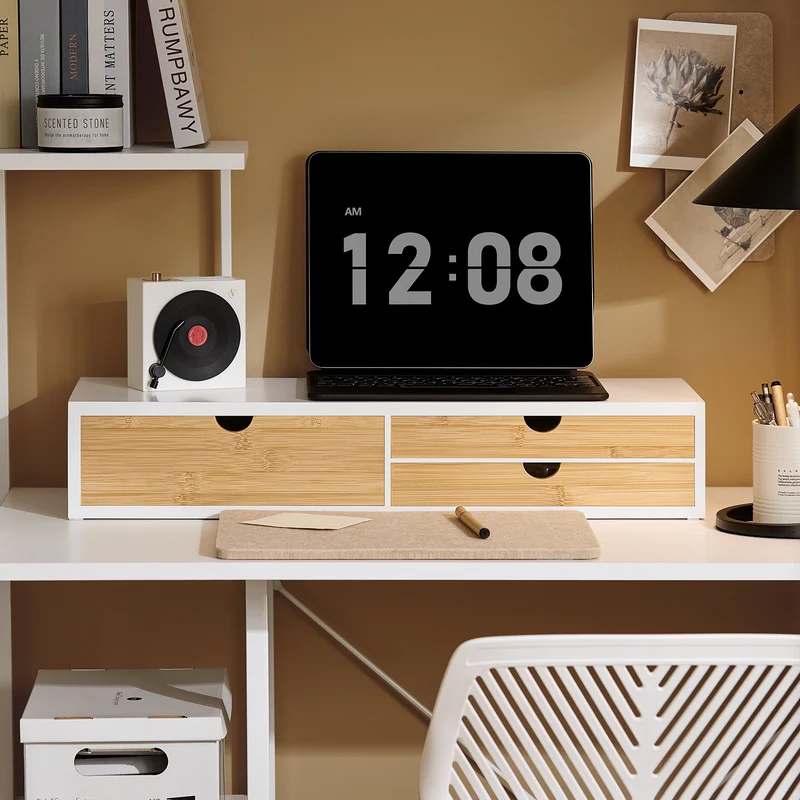 SoBuy BBF11-WN Réhausseur d'écran Support de moniteur écran ergonomique Support