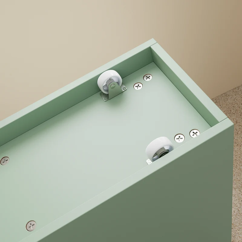 SoBuy BZR54-II-GR Meuble Salle de Bain à Roulettes, 3 Tiroirs et Niche Ouverte, Slim 23cm, Charge 40kg – 65x23x82 cm