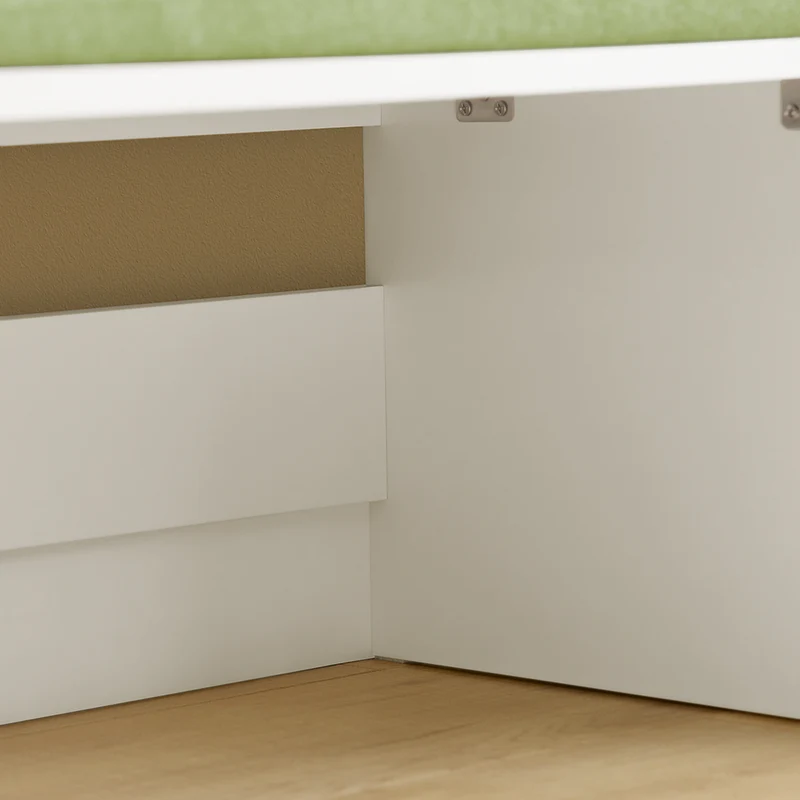 SoBuy KMB80-W Banc Coffre de Rangement 2 en 1, avec 1 Tiroir à roulettes et Assise Coussin Rembourré