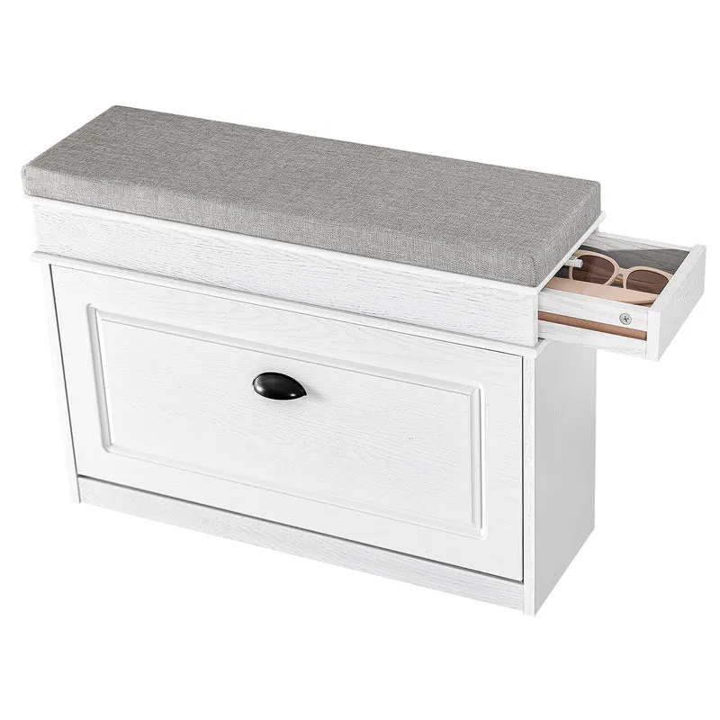 SoBuy FSR82-L-WG Banc à Chaussures Coffre Gain de Place – Coussin et Tiroir Push-to-Open