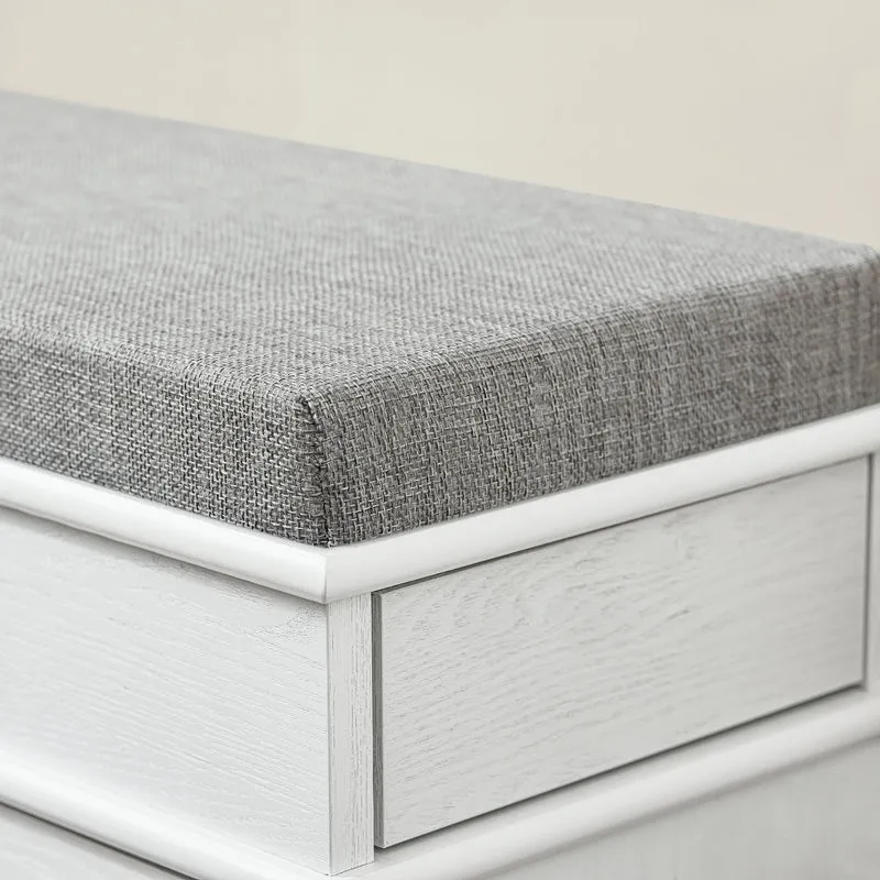 SoBuy FSR82-L-WG Banc à Chaussures Coffre Gain de Place – Coussin et Tiroir Push-to-Open