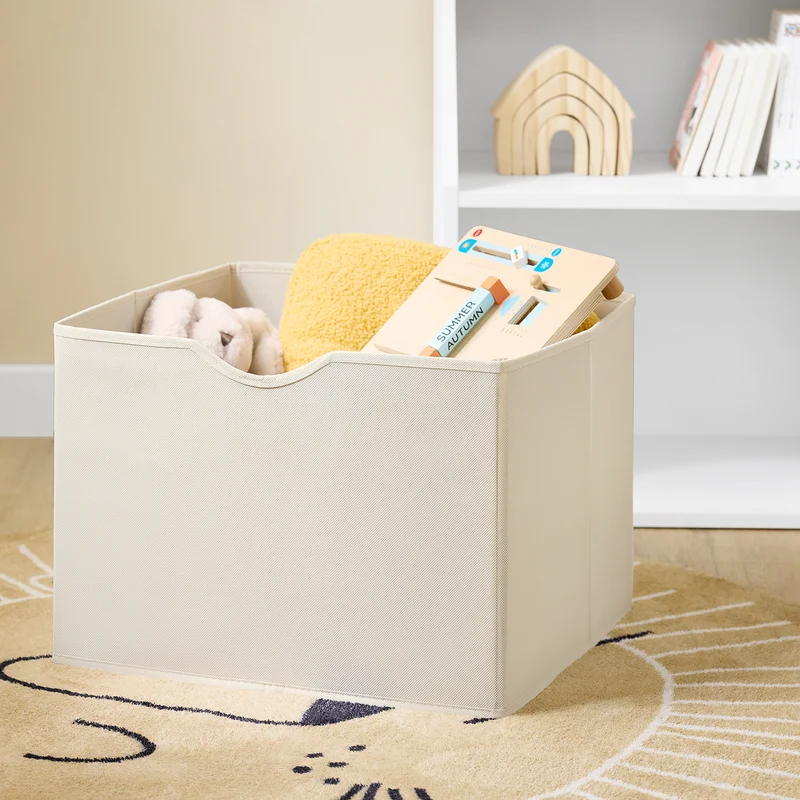 SoBuy KMB119-W Bibliothèque Enfant Montessori avec Étagère Inclinée, Poches Tissu et Pieds en Bois de Pin – L80×P40×H80 cm, PB/MDF E1, Blanc