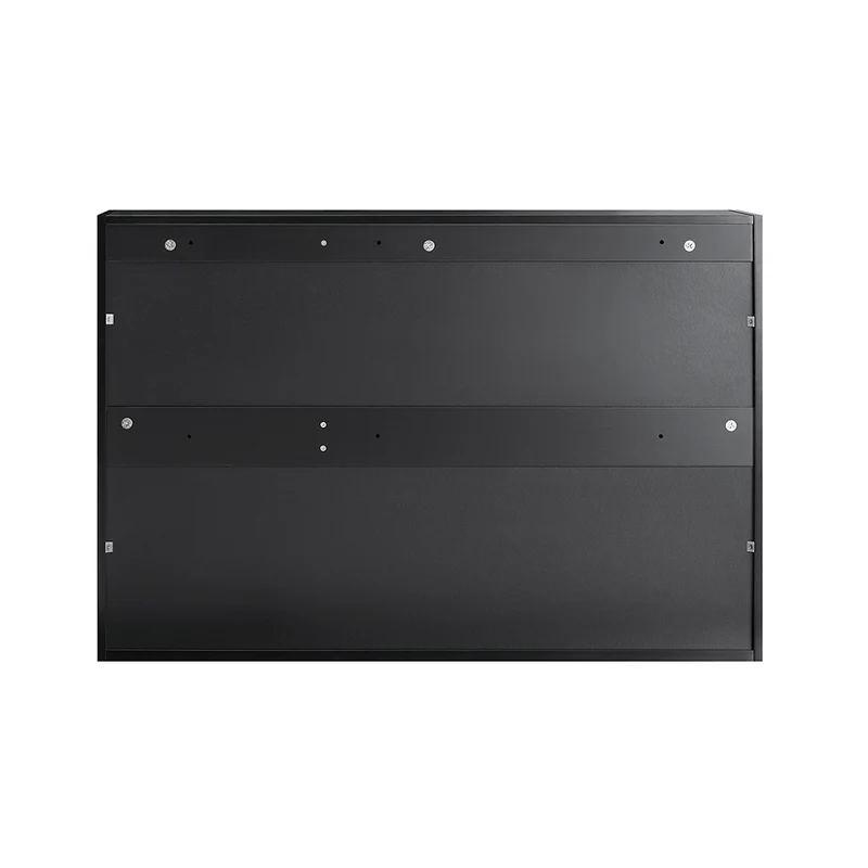 SoBuy FRG231-L-SCH Meuble Haut Suspendu Noir 90 cm avec 3 Portes et Étagère Réglable – MDF E1, Charge 36 kg, Sangle Anti-Basculement