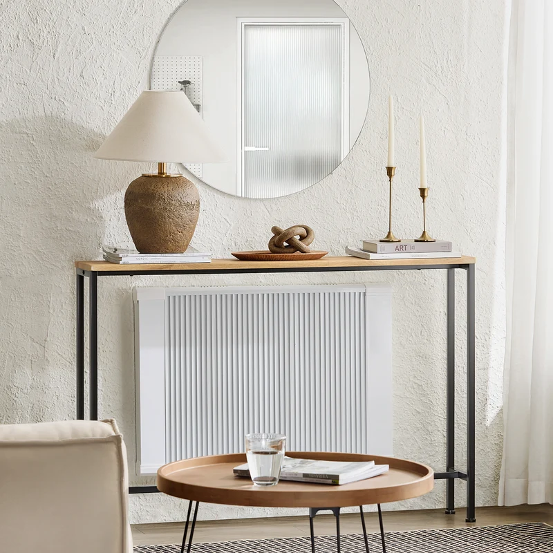 SoBuy FSB19-L-E Table Console Table d'appoint Bout de canapé Table d’entrée Cadre et 4 Pieds en Fer, L120cm x P20cm x H81cm