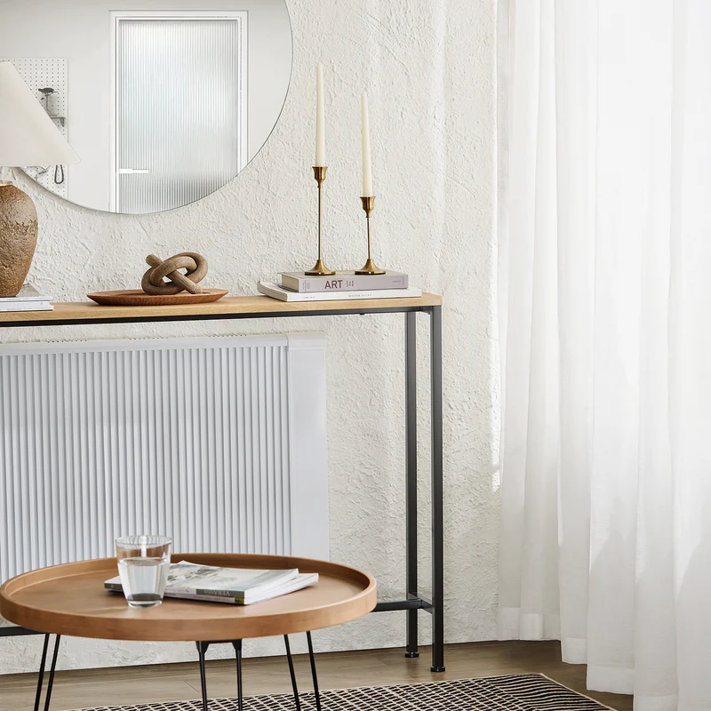 SoBuy FSB19-L-E Table Console Table d'appoint Bout de canapé Table d’entrée Cadre et 4 Pieds en Fer, L120cm x P20cm x H81cm