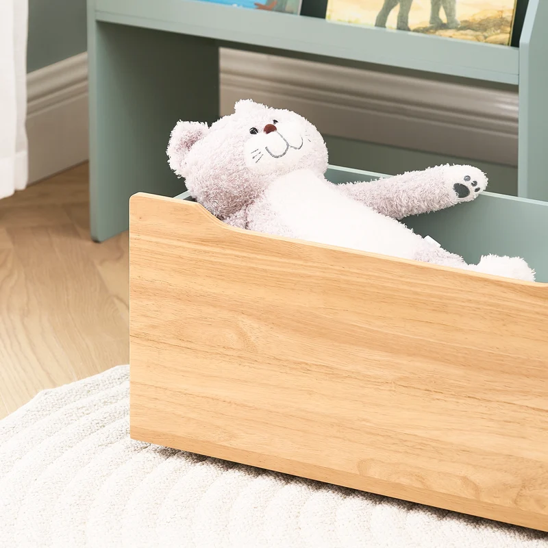 SoBuy KMB95-GR Bibliothèque Enfant Montessori avec Rangement Jouets et Roulettes