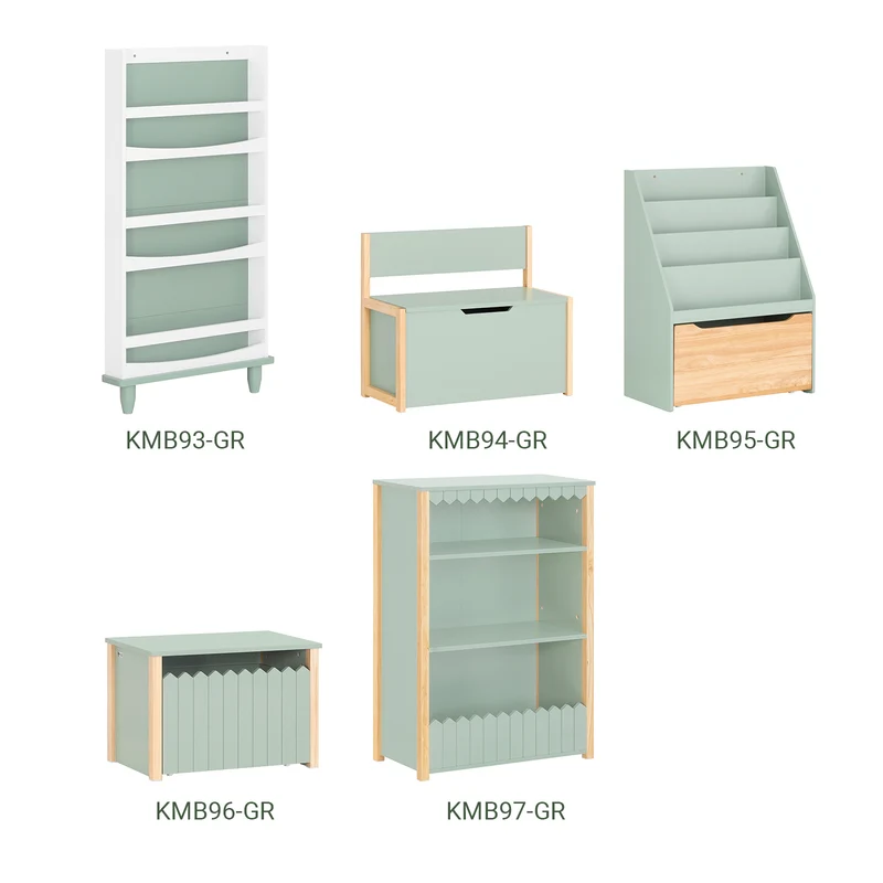 SoBuy KMB95-GR Bibliothèque Enfant Montessori avec Rangement Jouets et Roulettes