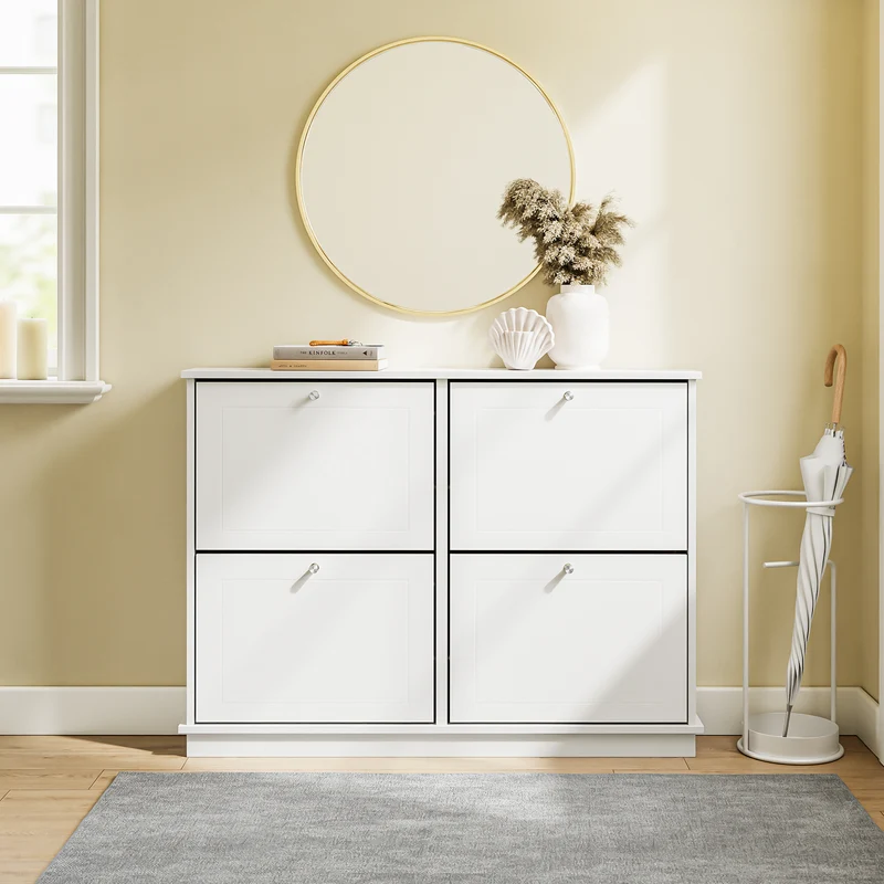 SoBuy FSR216-W Meuble à Chaussures Gain de Place Ultra-Slim 18cm – Entrée Étroite – 105x18x78 cm Blanc