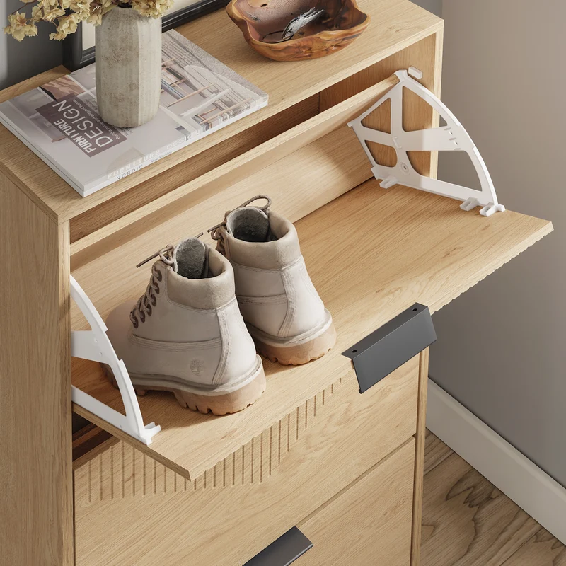 SoBuy FSR213-N Meuble à Chaussures – 24 cm de Profondeur, 120 cm de Hauteur, Naturel