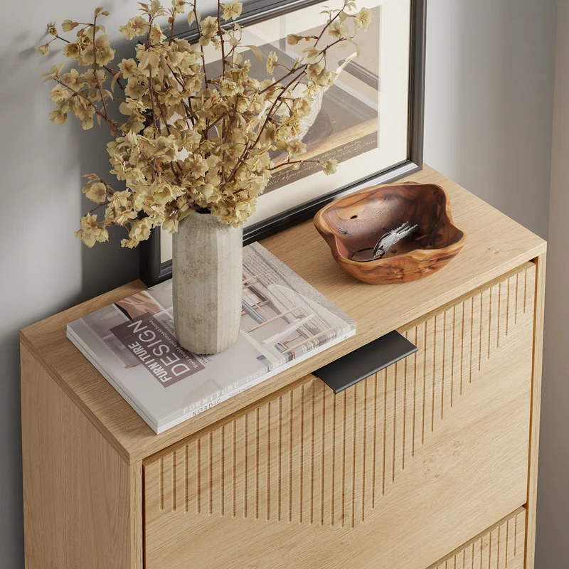 SoBuy FSR213-N Meuble à Chaussures – 24 cm de Profondeur, 120 cm de Hauteur, Naturel