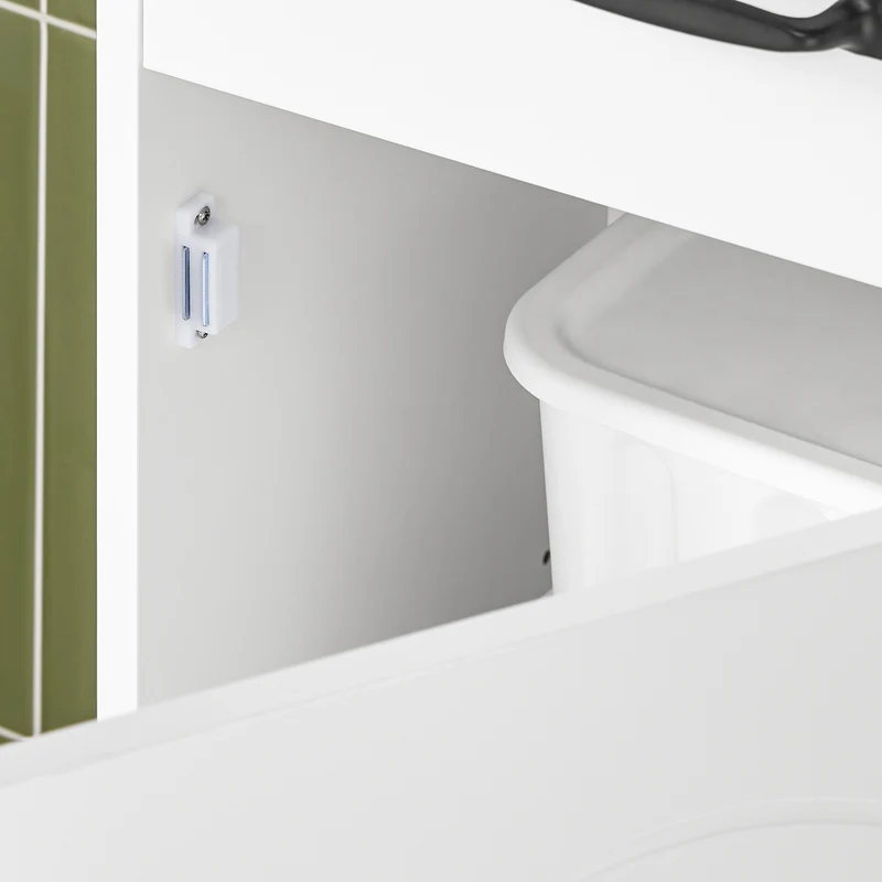 SoBuy BZR206-W Colonne Salle de Bain avec Tiroir et Étagères Réglables, Gain de Place, pour Salle de Bain et WC, Usage Quotidien – L42×P30×H173 cm, Bois, Blanc