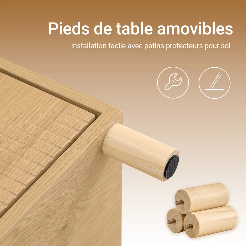 SoBuy FBT166-N Table de Chevet avec 2 tiroirs, Table d'appoint pour Chambre à Coucher ou Salon, Naturelle l 40 x P 42 x H 47 cm