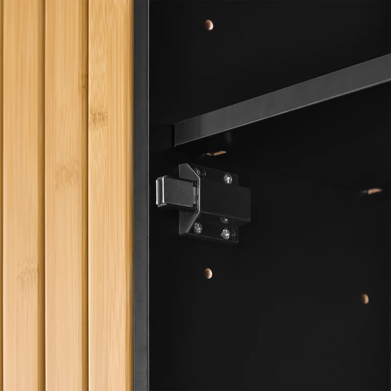 SoBuy BZR204-SCH Armoire Murale Salle de Bain avec Miroir, pour Salle de Bain et WC, Rangement Optimisé, Design Fonctionnel – L50×P20×H45 cm, MDF, Noir
