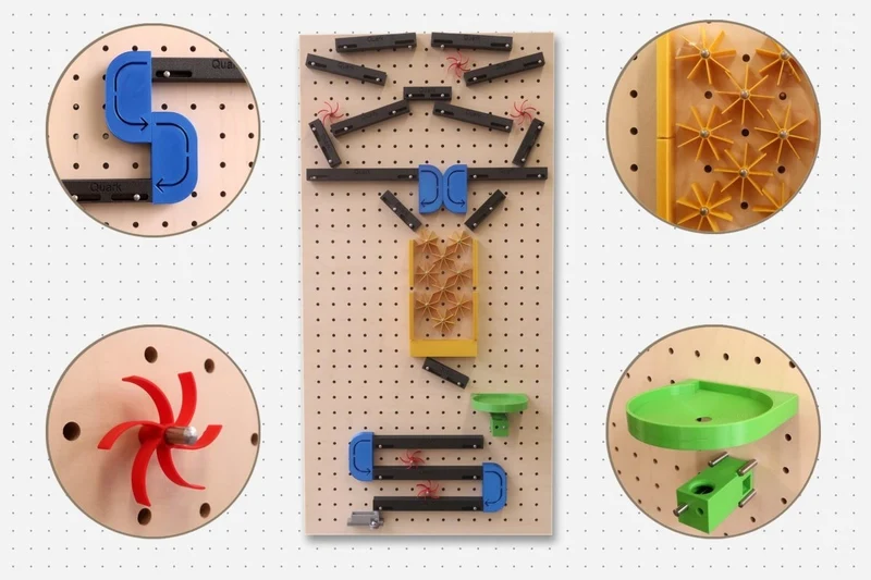 Parcours de billes mural pour pegboard – Marble Run créatif enfant