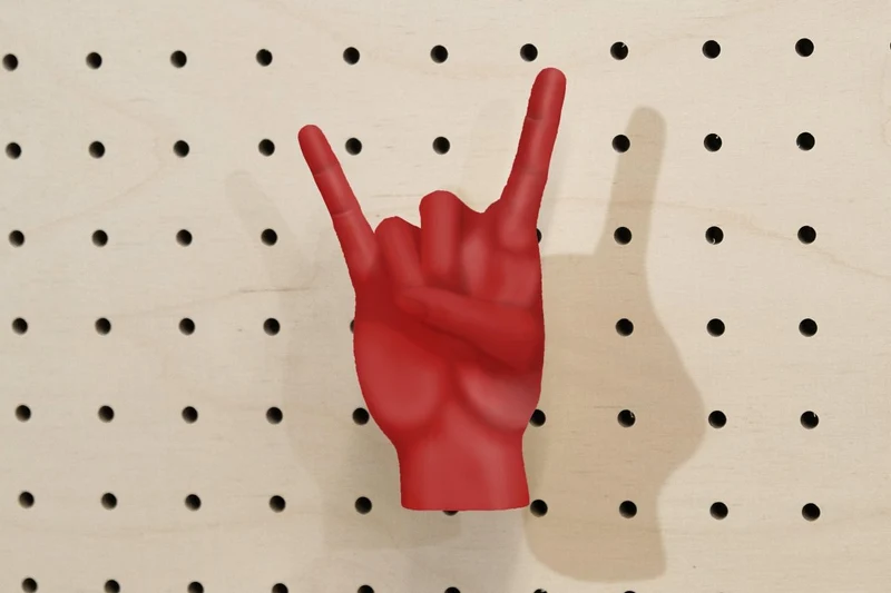 Patère main déco en impression 3D – crochet mural design pour pegboard